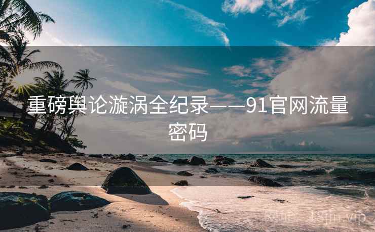 重磅舆论漩涡全纪录——91官网流量密码