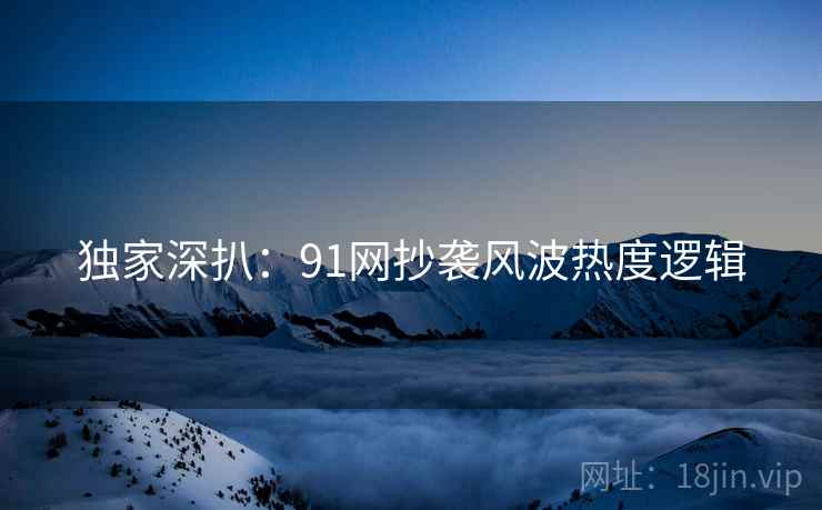 独家深扒:91网抄袭风波热度逻辑 独家深扒:91网抄袭风波热度逻辑